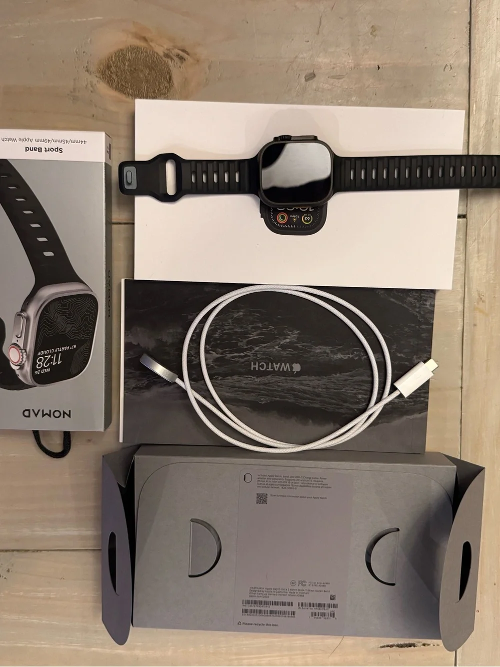 Apple Black Smartwatch with Rugged Sport Band